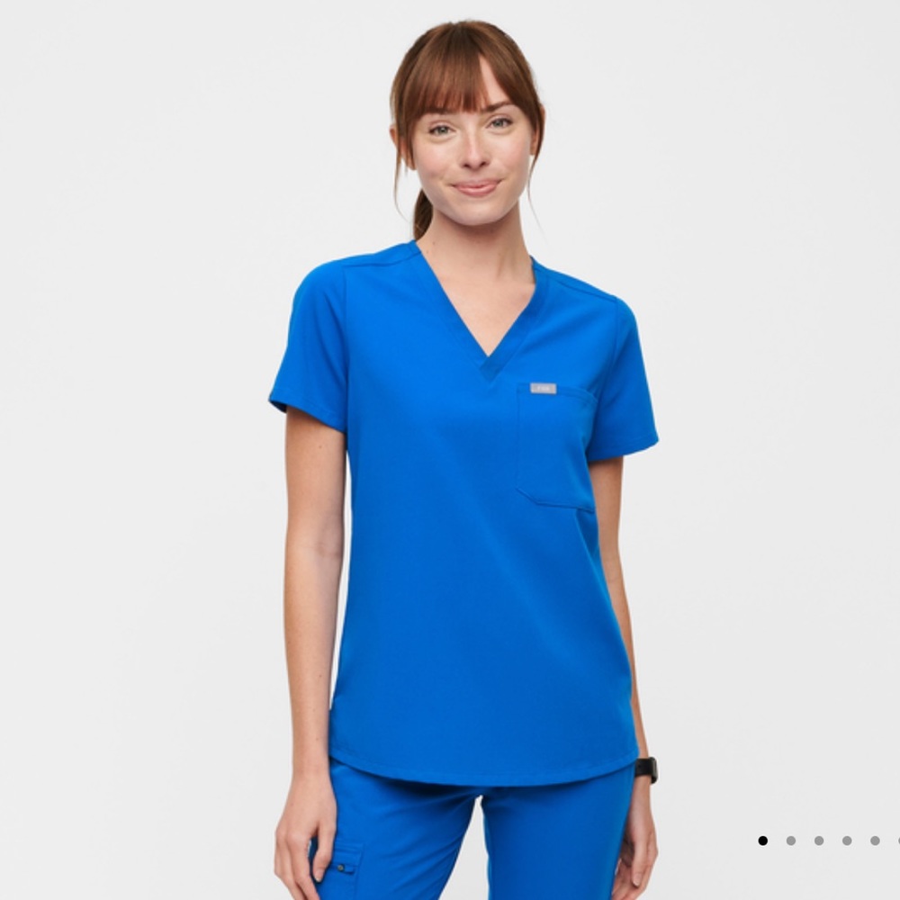 Figs Catarina One-Pocket Scrub Top - Royal blue